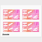 Pink und Orange Bold Vielen Dank Gastgeschenk Hoch Rechteckiger Aufkleber (Blatt)