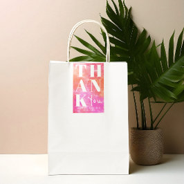 Pink und Orange Bold Vielen Dank Gastgeschenk Hoch Rechteckiger Aufkleber