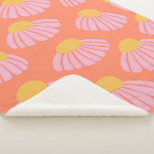 Pink und Orange Daisy Blume Muster Sherpadecke (3/4)