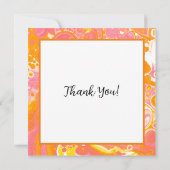 Pink und Orange Fluid Art Vielen Dank (Rückseite)