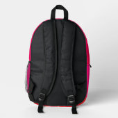 Pink- und Orange-Gradient Bedruckter Rucksack (Rückseite)
