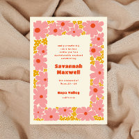 Pink und Orange Groovy Blooms Boho Bachelorette