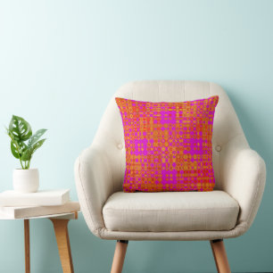 PINK UND ORANGE GROOVY RETRO THROW PILLOW KISSEN