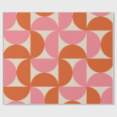 Pink und orange Halbkreismuster des Mitteljahrhund Geschenkpapier (Flach)