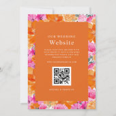 Pink und Orange | Lebendiger Garten | QR-Code-Hoch Einladung (Rückseite)