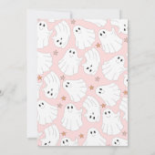 Pink und Orange Let's Go Ghurls Halloween Geburtst Einladung (Rückseite)