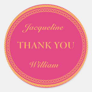 Pink und orange Leuchtstoff/Neon-Aufkleber Runder Aufkleber