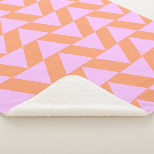 Pink und Orange Modern Geometric Triangle Pattern Sherpadecke (3/4)
