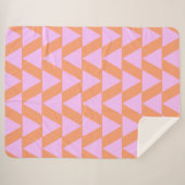 Pink und Orange Modern Geometric Triangle Pattern Sherpadecke (Vorderseite (Horizontal))