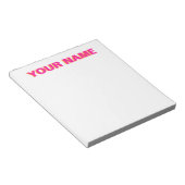 Pink und orange Personalisierter Name Notepad Notizblock (angewinkelt)