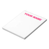 Pink und orange Personalisierter Name Notepad Notizblock (Rotiert)