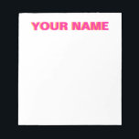 Pink und orange Personalisierter Name Notepad Notizblock<br><div class="desc">Mit unserem eleganten und individuell gestaltbaren Notizblock von Ellie Prints, das exklusiv auf Ihren individuellen Flair abgestimmt ist, können Sie Ihre Erlebnisse in Erinnerung rufen. Egal, ob Sie sich täglich an Aufgabenlisten beteiligen, kreative Ideen in Brainstorming einfließen lassen oder tief empfundene Noten spielen, unser personalisiertes Notizblock ist Ihr Accessoire für...</div>