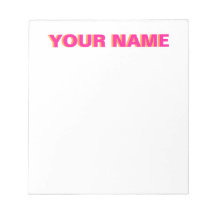 Pink und orange Personalisierter Name Notepad