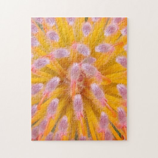 Pink und Orange Pincushion Proteaceae Puzzle (Vertikal)