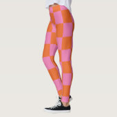 Pink und Orange Prüfmuster Leggings (Links)