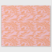 Pink und Orange Tiger Streifen Umhüllungspapier Geschenkpapier (Flach)