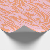 Pink und Orange Tiger Streifen Umhüllungspapier Geschenkpapier (Ecke)