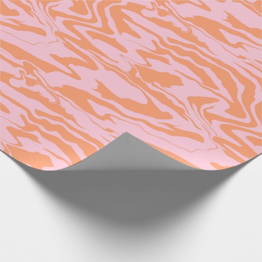 Pink und Orange Tiger Streifen Umhüllungspapier Geschenkpapier (Ecke)
