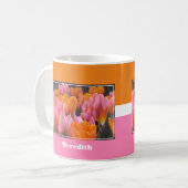 Pink und Orange Tulips Tasse (Vorderseite Links)