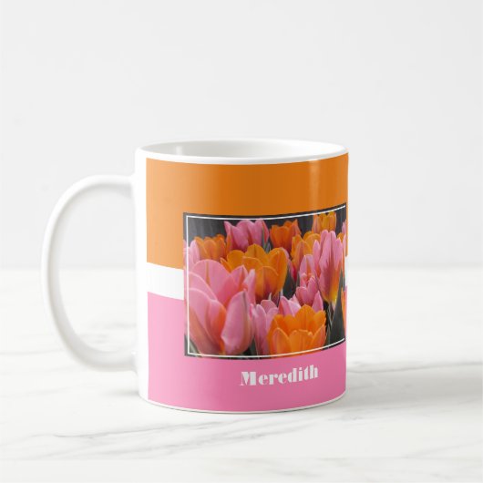 Pink und Orange Tulips Tasse (Links)