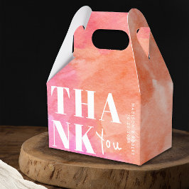 Pink und Orange Watercolor Bold Vielen Dank für Ih Geschenkschachtel