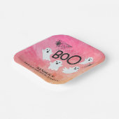 PINK UND ORANGE WATERCOLOR GHOST HALLOWEEN-PARTY PAPPTELLER (Gewinkelt)