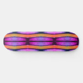 Pink und Orange Wave Muster Skateboard (Horizontal)