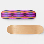 Pink und Orange Wave Muster Skateboard (Horizontal)