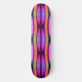 Pink und Orange Wave Muster Skateboard (Vorderseite)