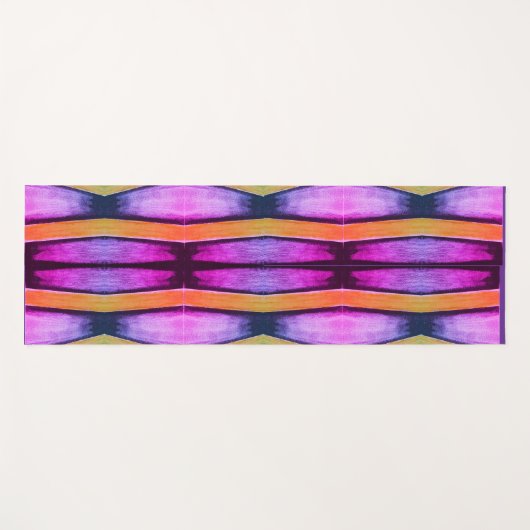 Pink und Orange Wave Muster Yogamatte (Vorderseite (Horizontal))