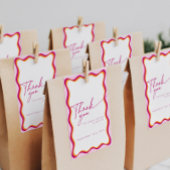 Pink und Orange Wavy Grenze Vielen Dank Geschenkanhänger