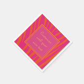 Pink und Orange Zebra Streifen - Benutzerdefiniert Serviette (Ecke)