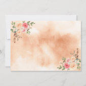 Pink und Peach Pumpkin Floral Fall Brautparty Einladung (Rückseite)