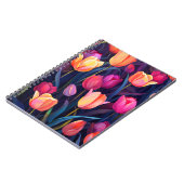 Pink und Peach Tulips Blumenmuster Notizblock (Linke Seite)