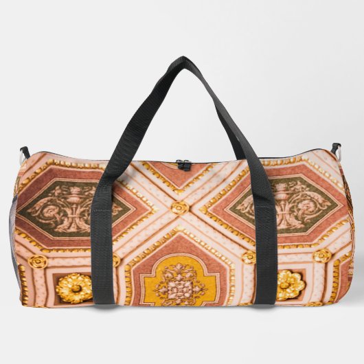 Pink und Peach Ungarische Architektur Duffle Bag (Rückseite)