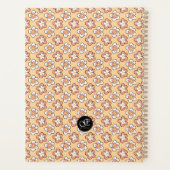 Pink und Pfirsichblumen Personalisiert anpassbar Planer (Rückseite)