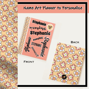 Pink und Pfirsichblumen Personalisiert anpassbar Planer