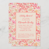 Pink und Pfirsichblütendusche Einladung (Vorne/Hinten)