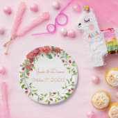 Pink und Pfirsichblütenpapier Teller (Party)