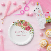 Pink und Pfirsichblütenpapier Teller (Party)