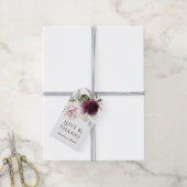 Pink und Plum Botanische Charm Hochzeit Geschenkanhänger (Mit Garn)