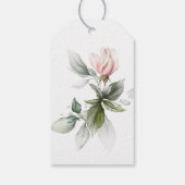 Pink und Plum Botanische Charm Hochzeit Geschenkanhänger (Rückseite)