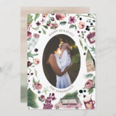 Pink und Pole moderne Urlaubsfotokarte Feiertagskarte (Vorne/Hinten)