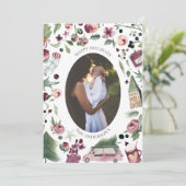 Pink und Pole moderne Urlaubsfotokarte Feiertagskarte (Stehend Vorderseite)