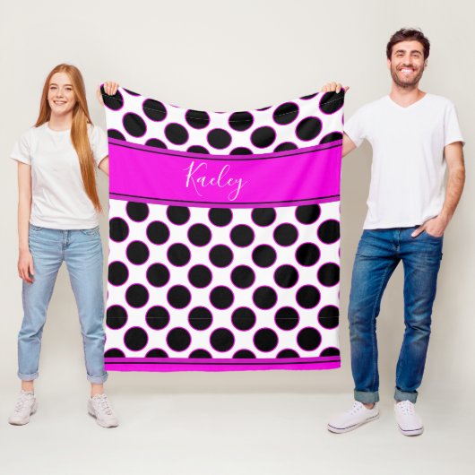 Pink und Polka dot design - ganz individuell gesta Fleecedecke (Beispiel)