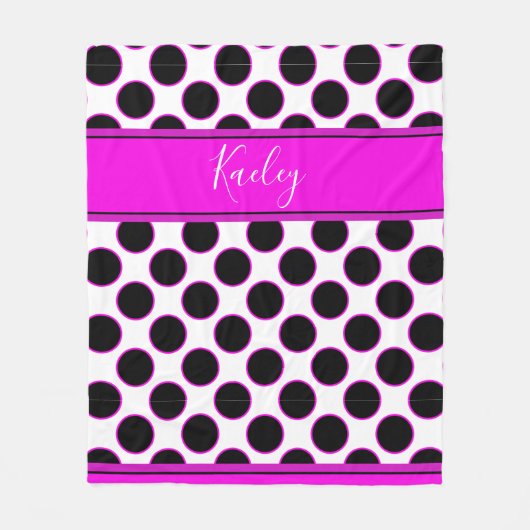 Pink und Polka dot design - ganz individuell gesta Fleecedecke (Vorderseite)