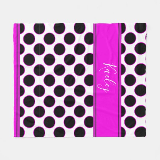 Pink und Polka dot design - ganz individuell gesta Fleecedecke (Vorderseite (Horizontal))