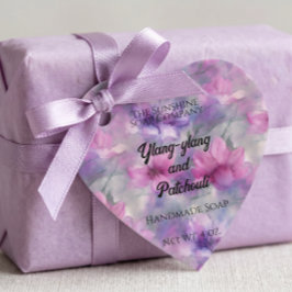 Pink und Purple Flowers Kosmetikprodukte-Markierun Geschenkanhänger