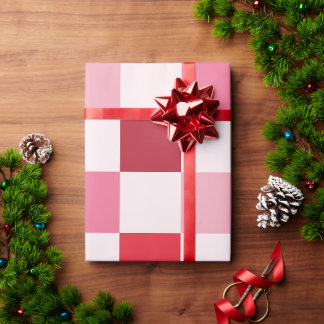 Pink und Red Checkerboard Wrapping Paper Geschenkpapier