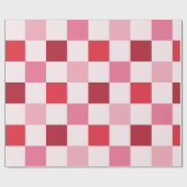 Pink und Red Checkerboard Wrapping Paper Geschenkpapier (Flach)